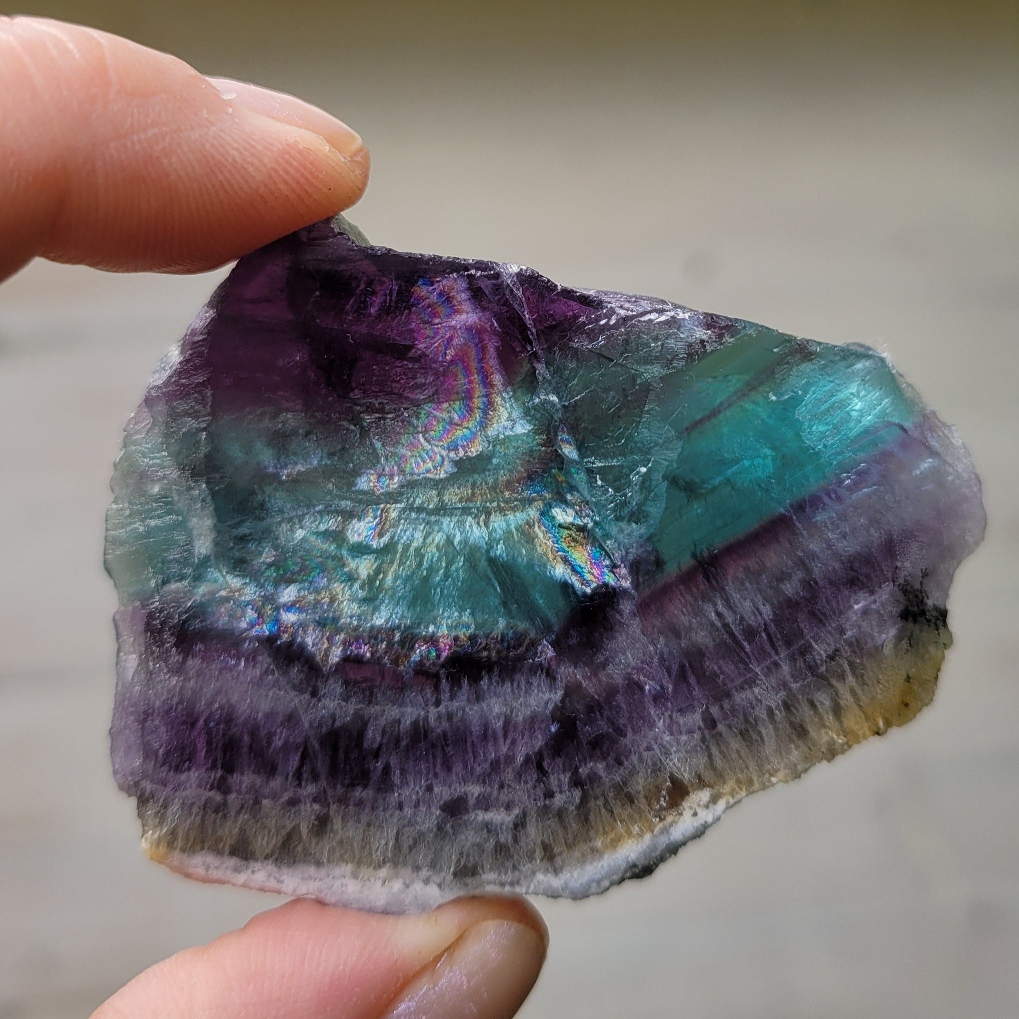 Rainbow Fluorite Slice