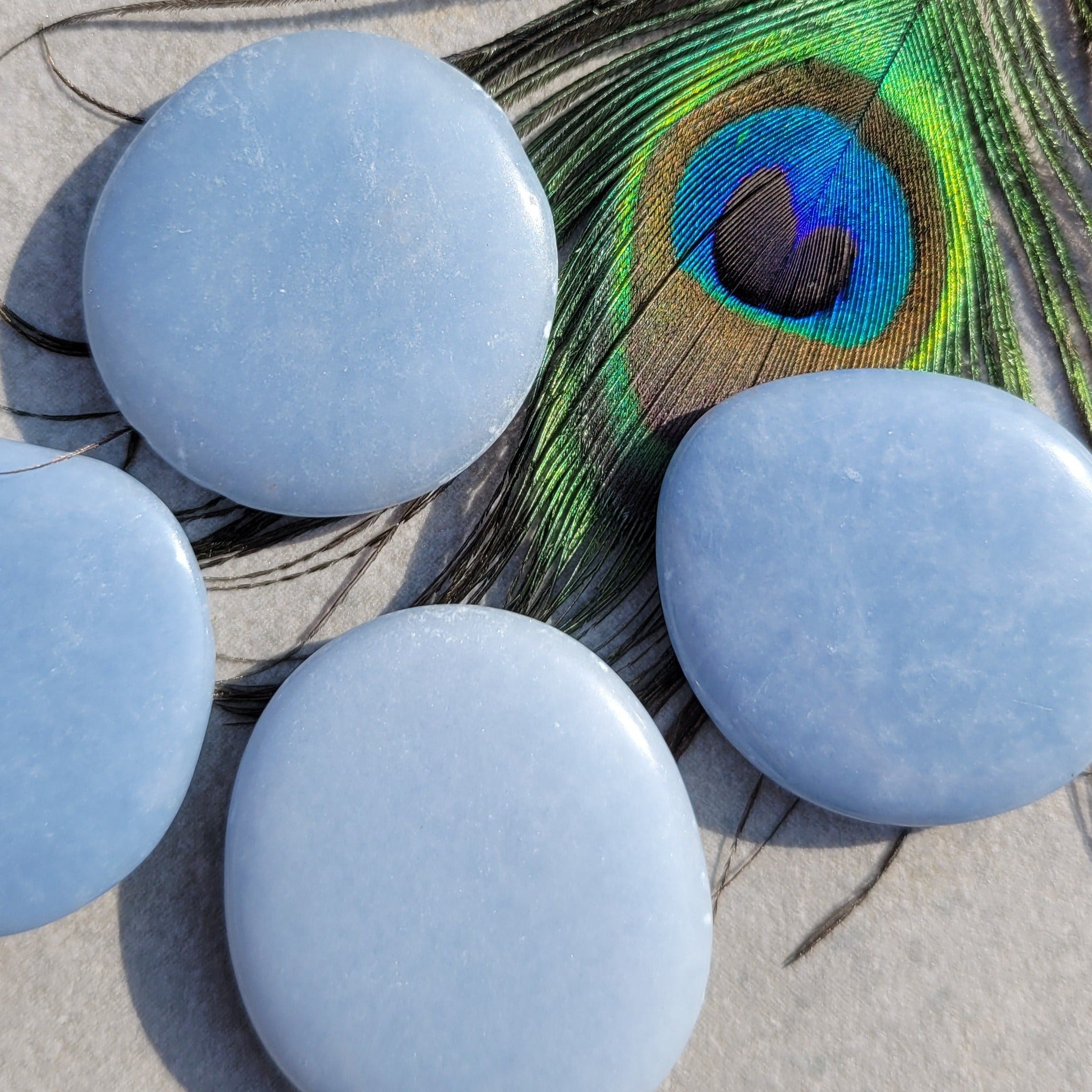 Angelite Pocket Stone Discs