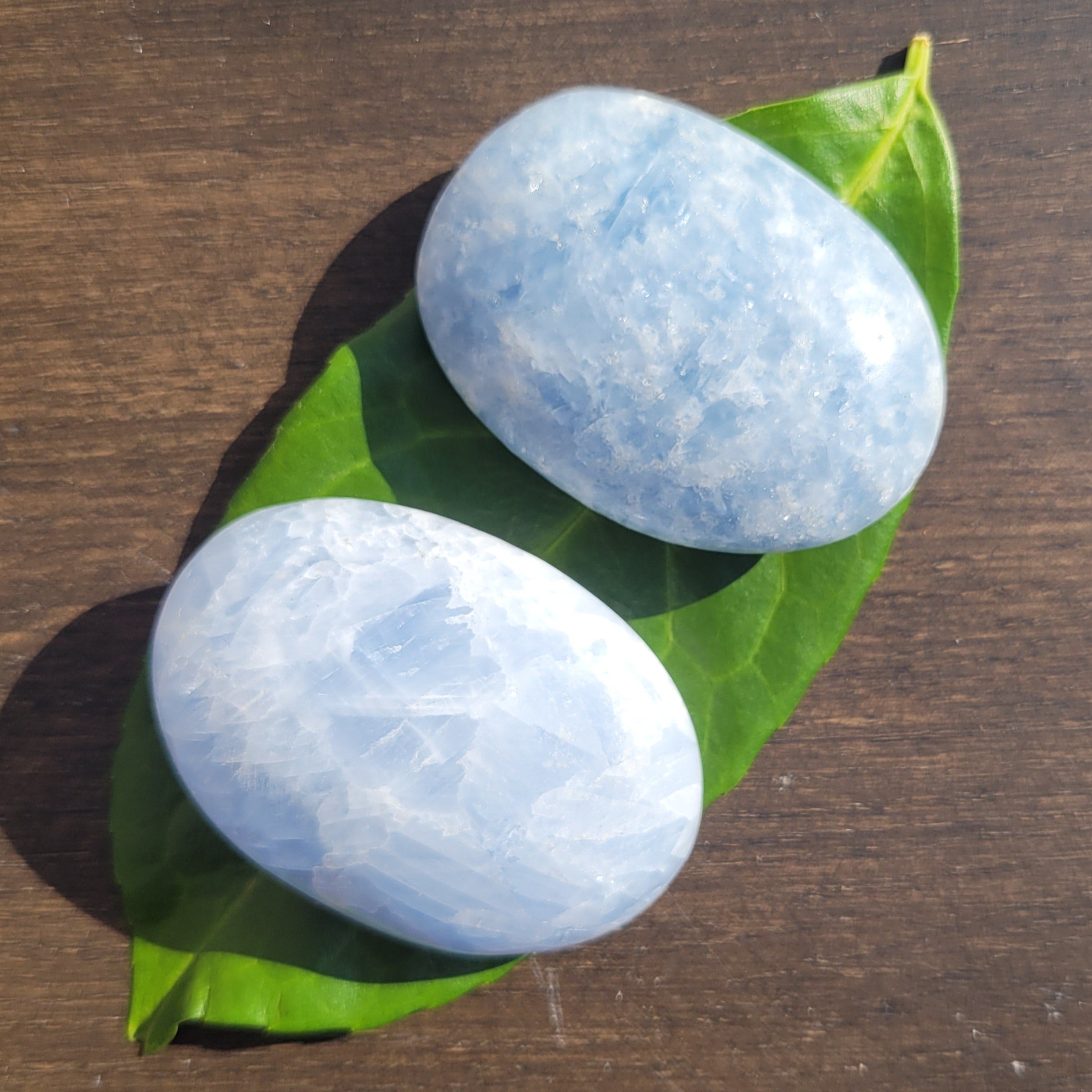 Blue Calcite Palmstones