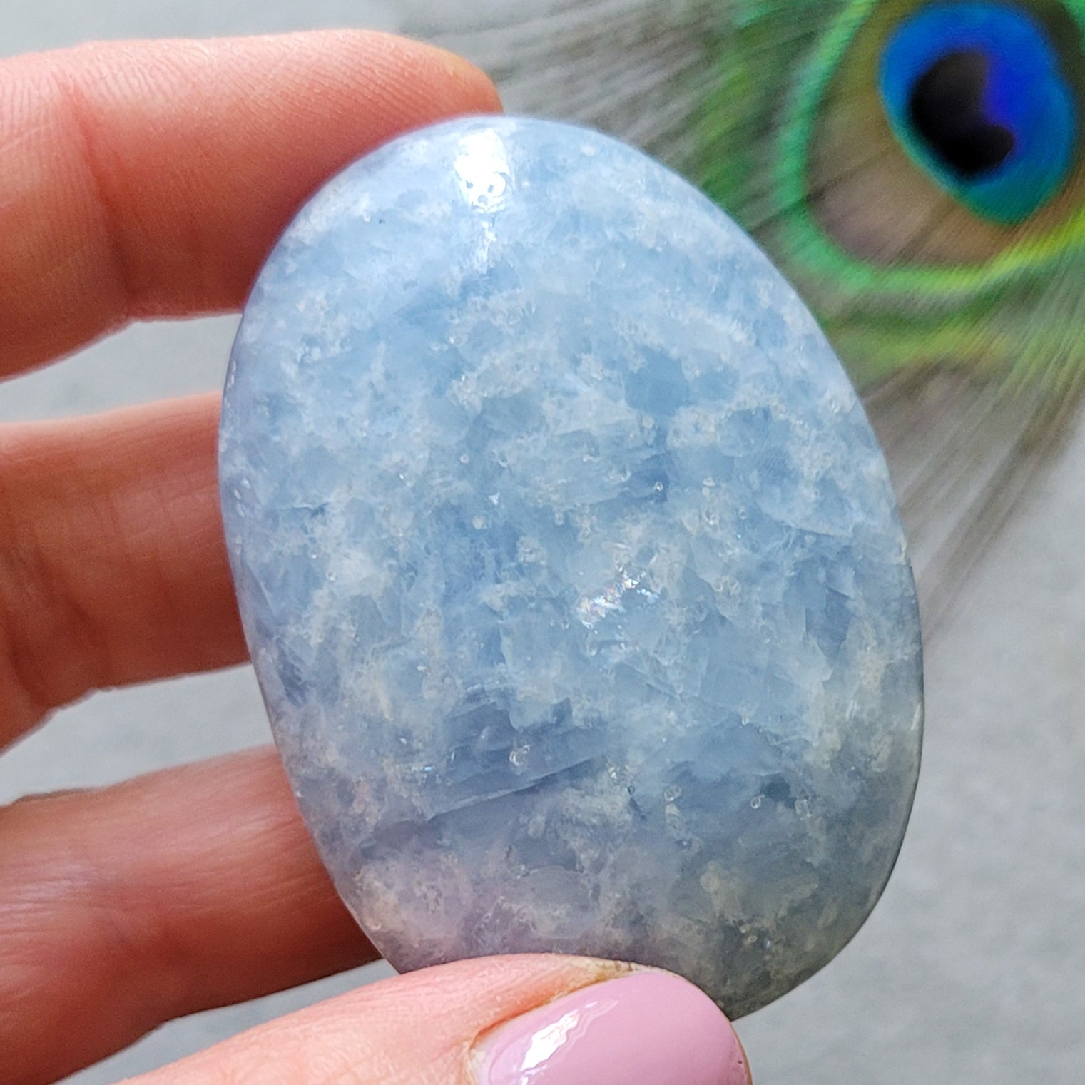 Blue Calcite Palmstone
