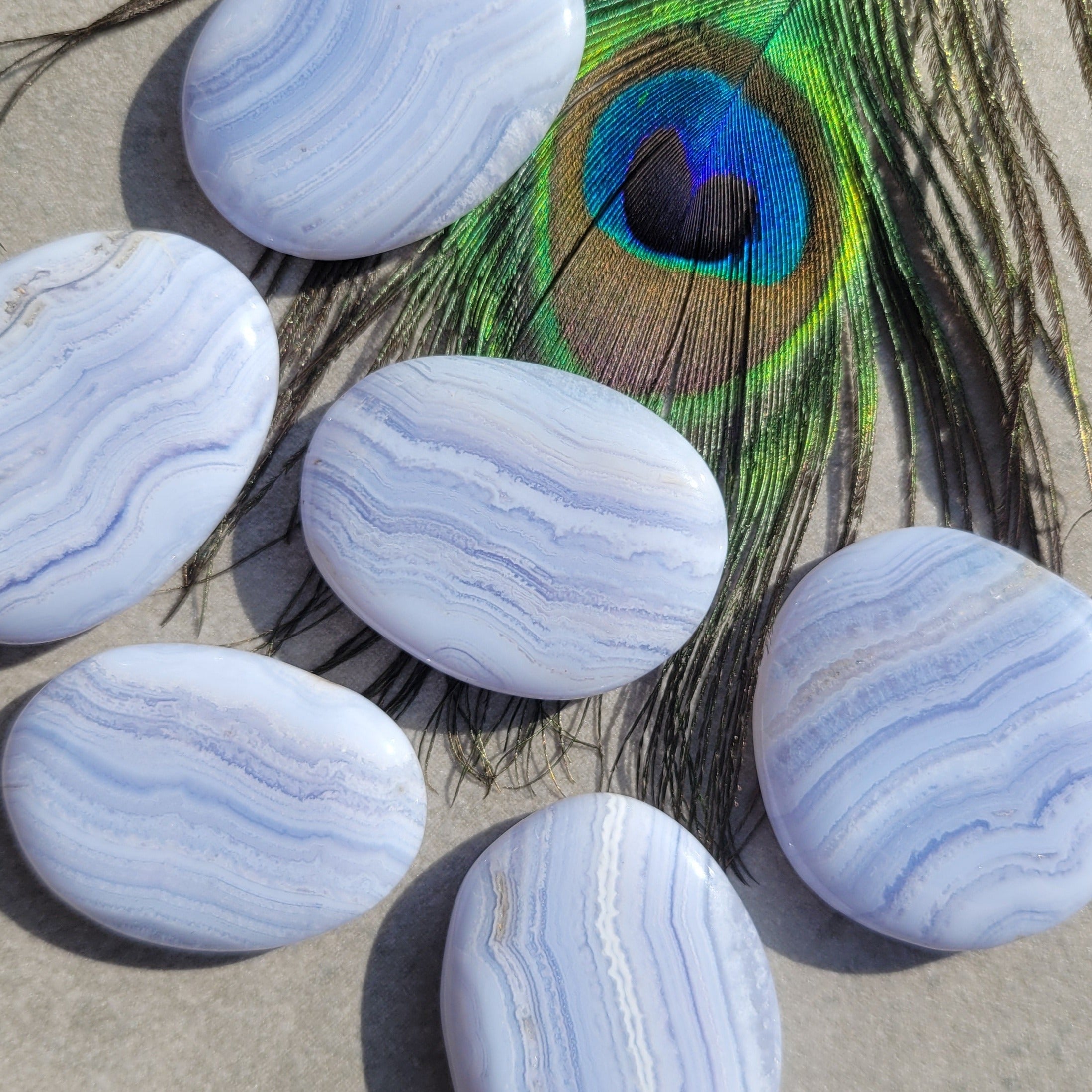 Blue Lace Agate Pocket Stones