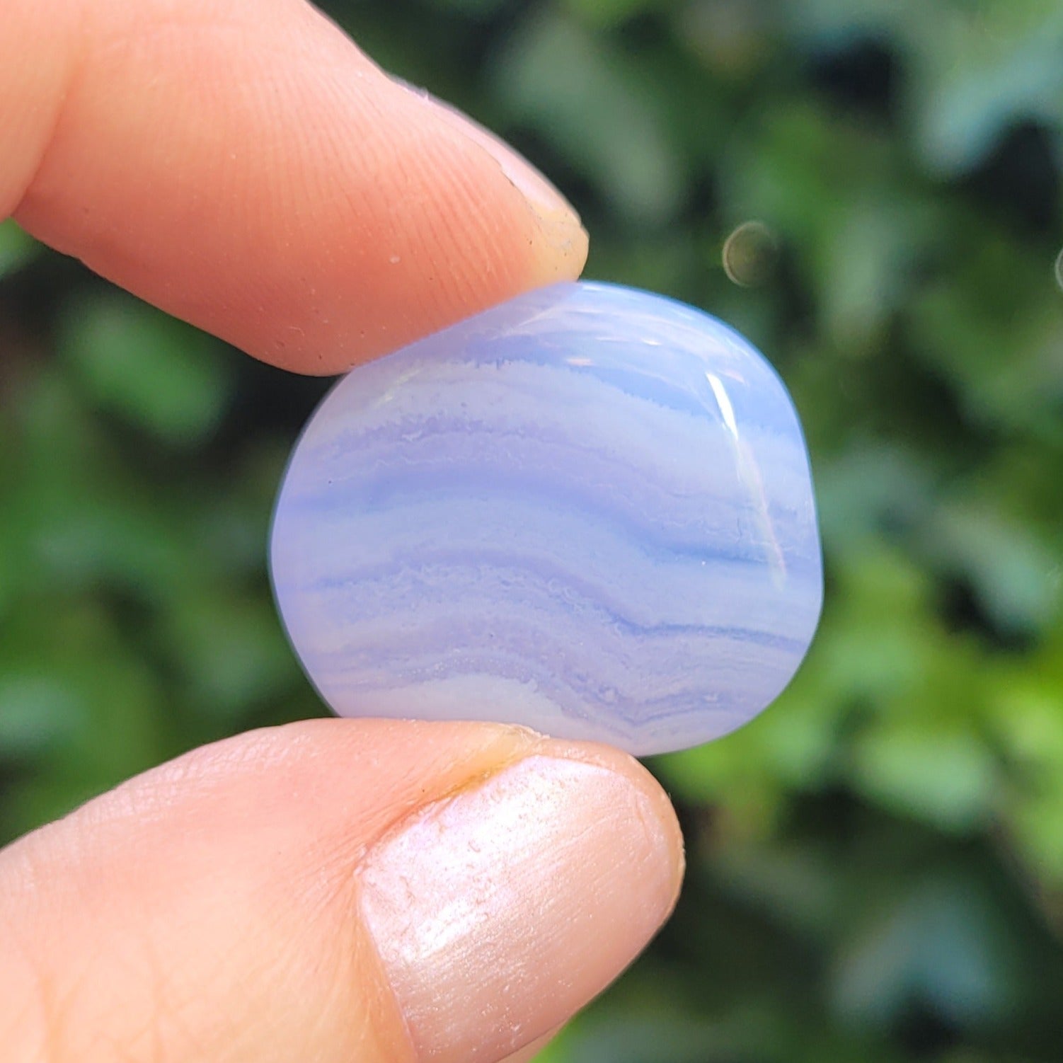 Blue lace agaat (blauwe kantagaat/chalcedoon) AA+, trommelsteen