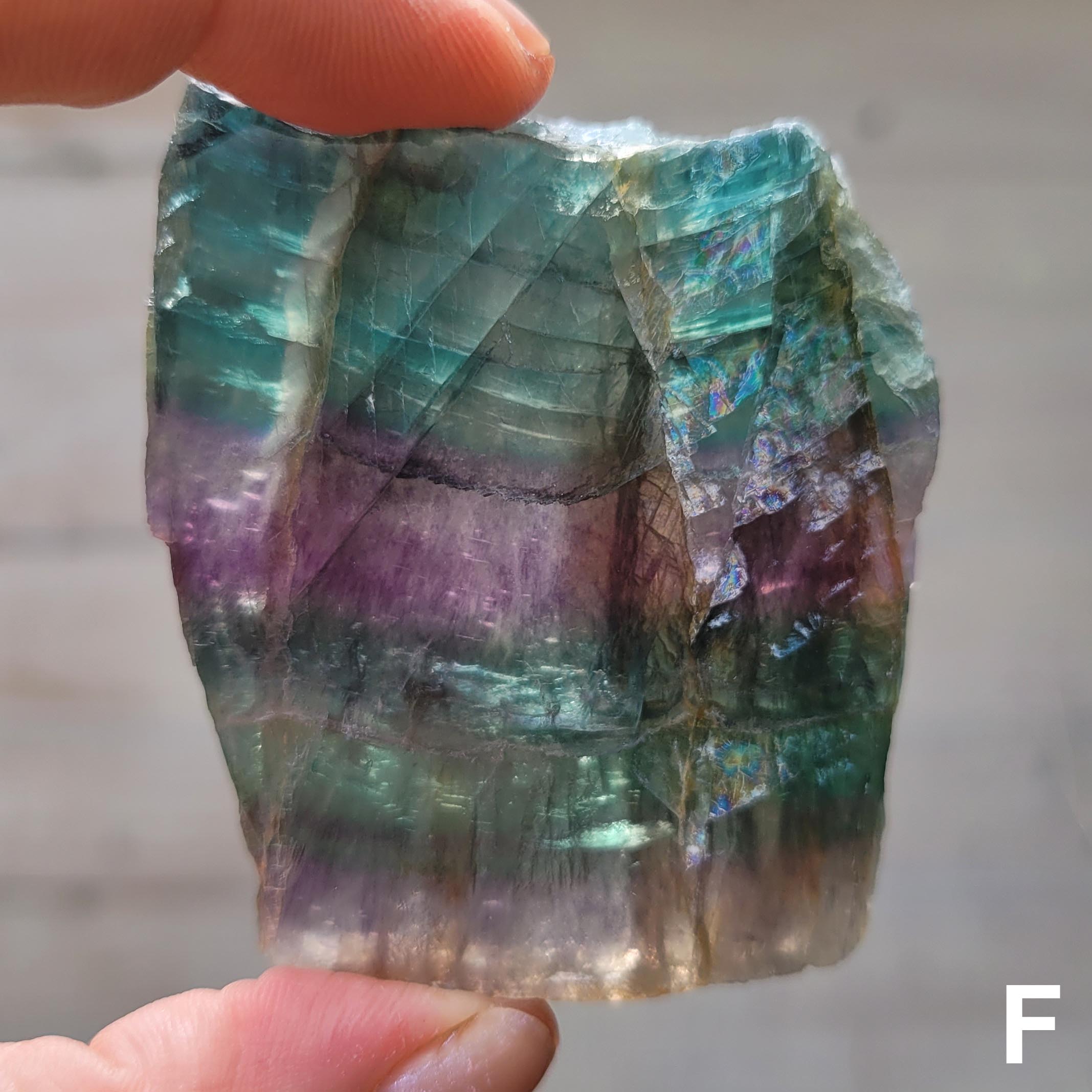 Rainbow Fluorite Slice F