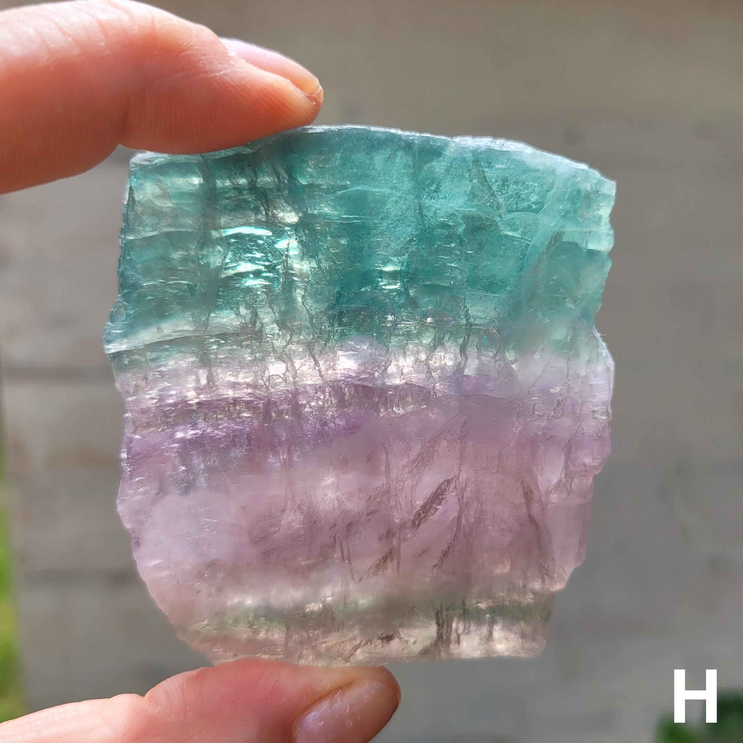Rainbow Fluorite Slice H
