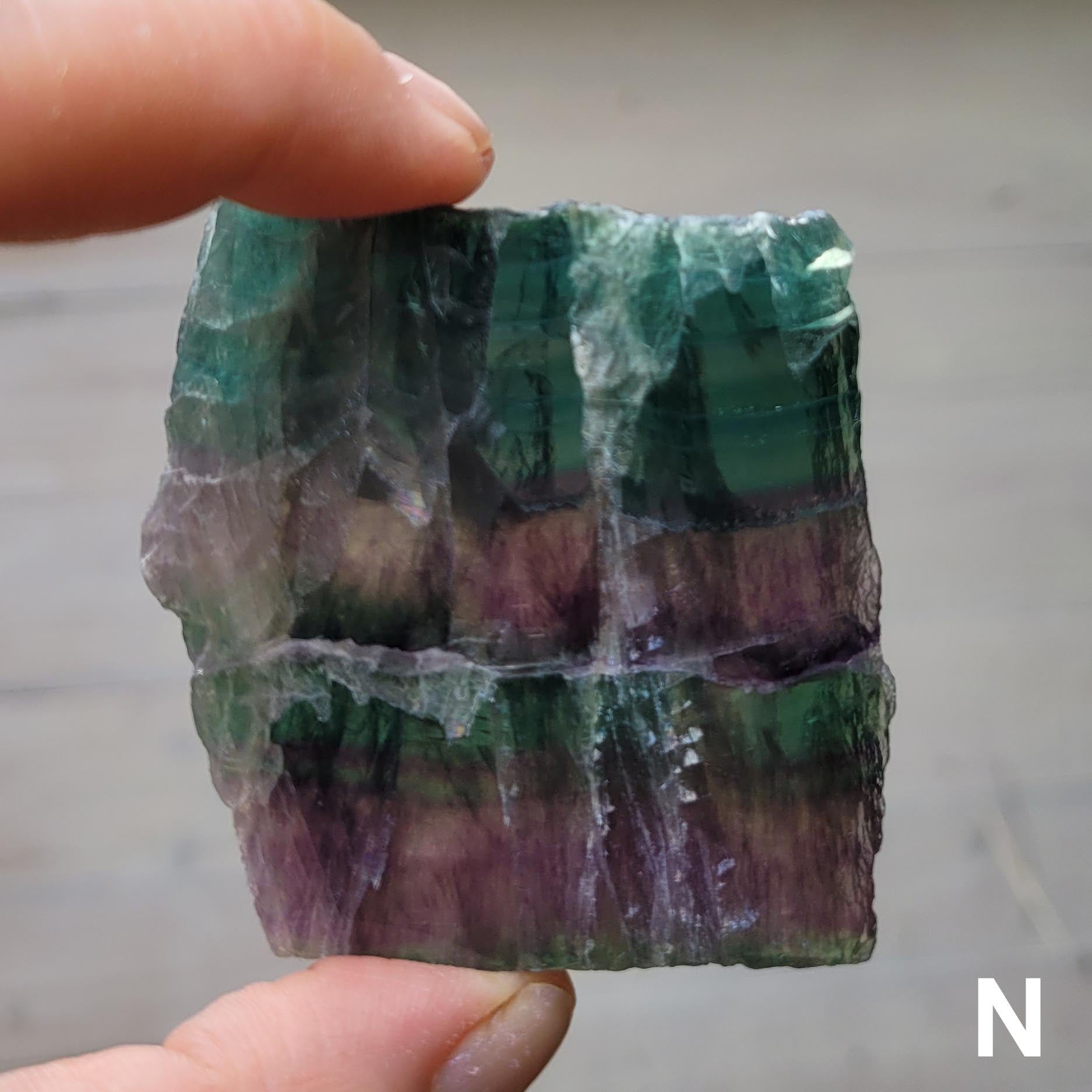Rainbow Fluorite Slice N