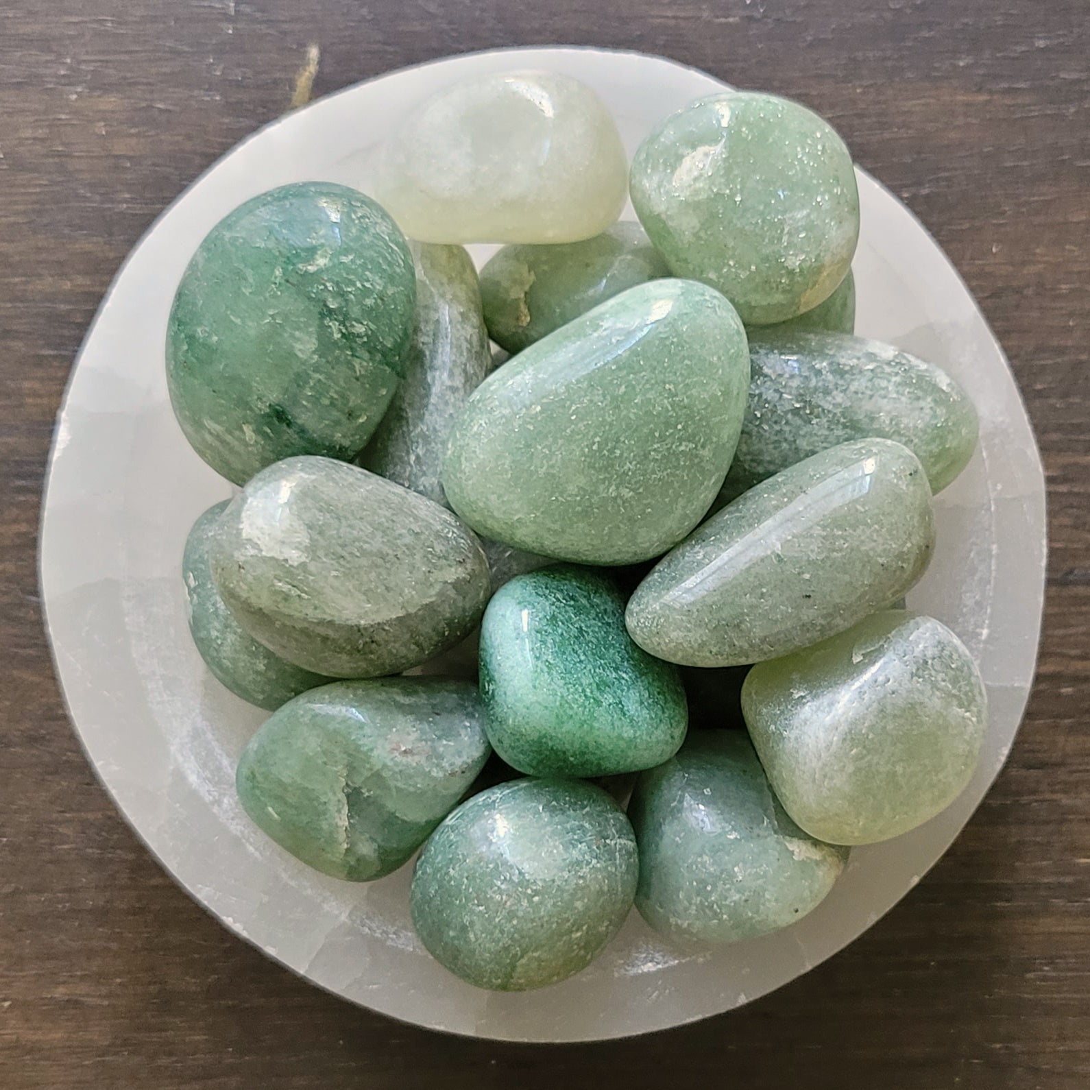 Green Aventurine Tumblestones in Bowl