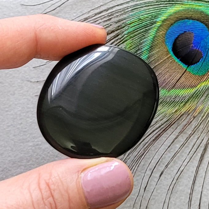 Obsidian Pocket Stone Disc