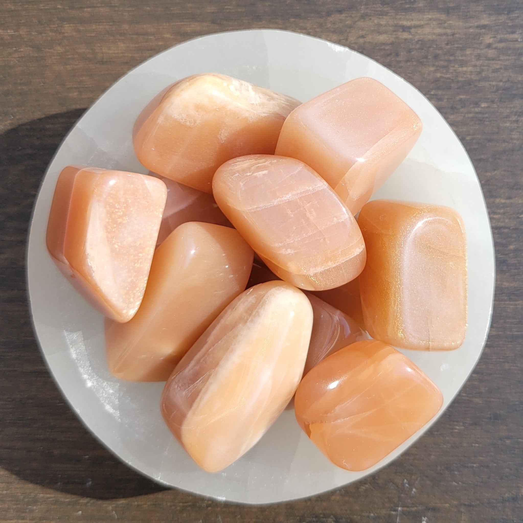 Gemmy Sunstone Tumblestones in Bowl