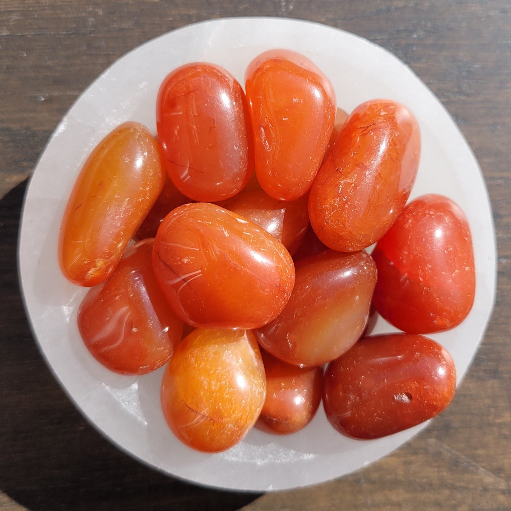 Carnelian Tumblestones in Bowl