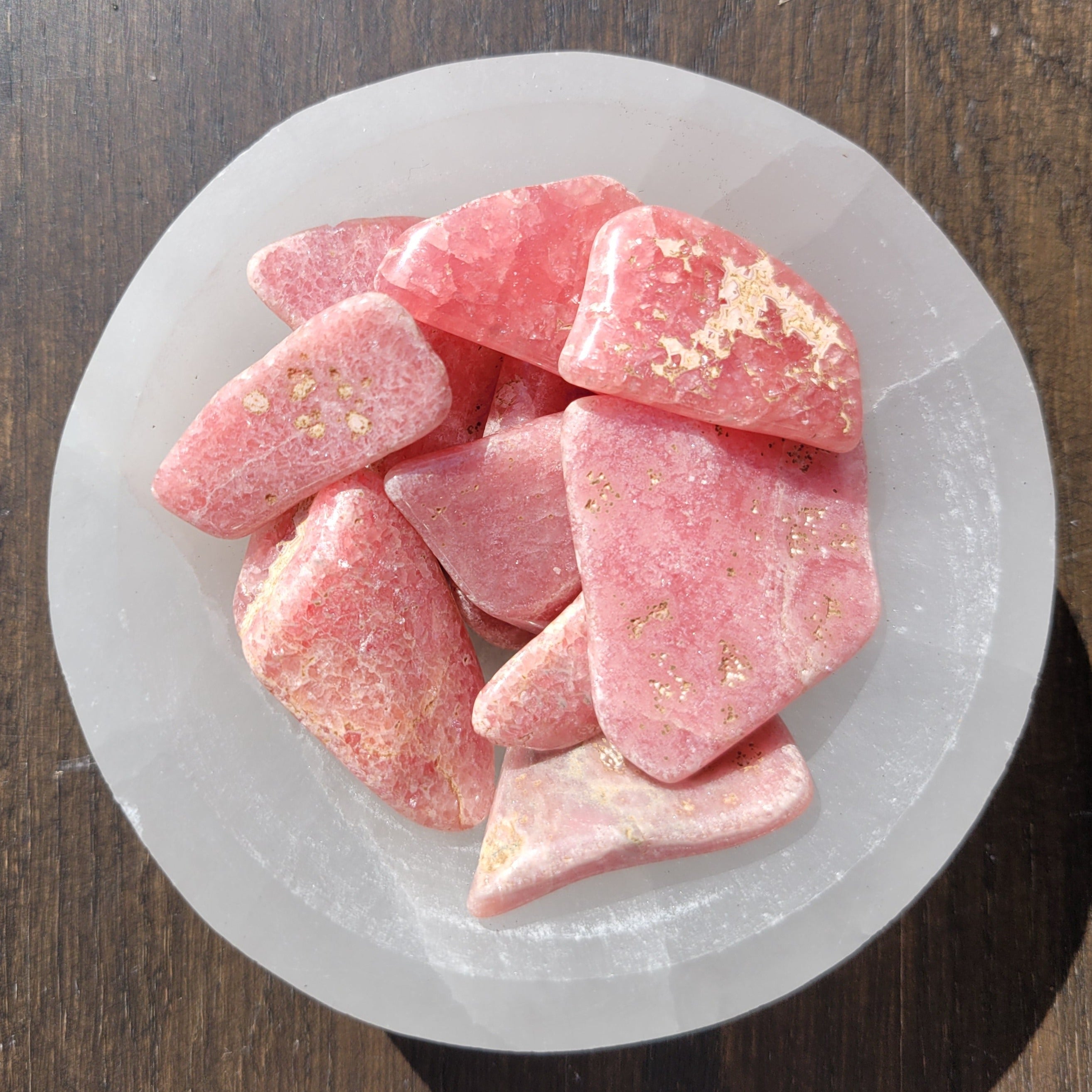 Argentinian Rhodochrosite Tumblestones Bowl 