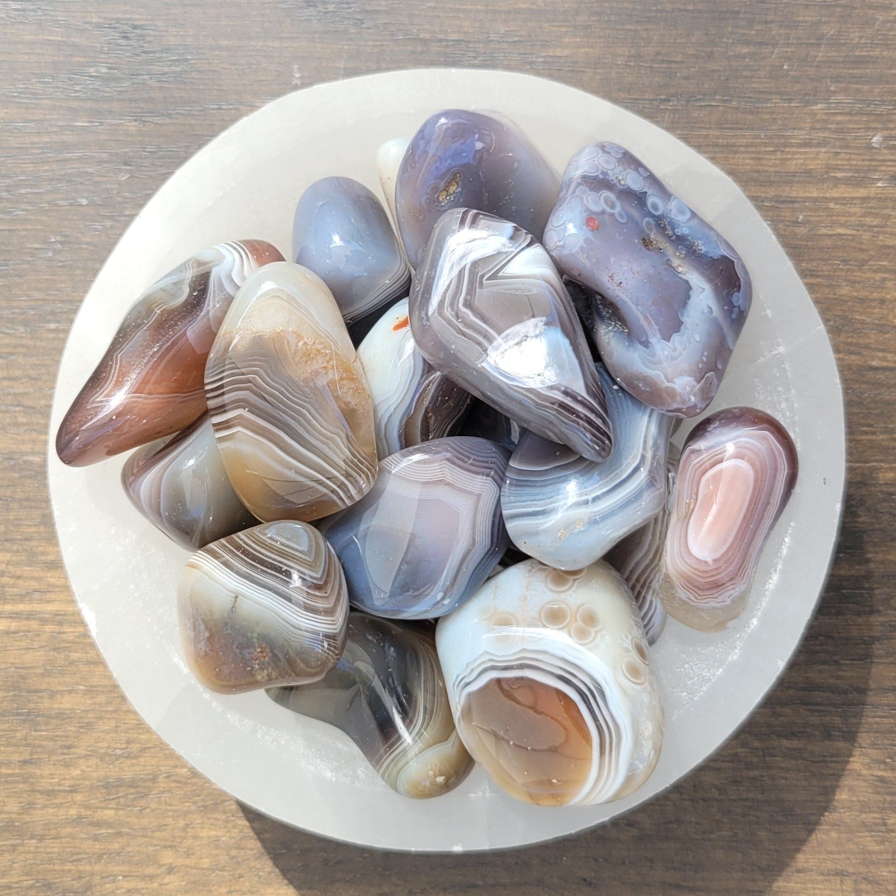 Grey Botswana Agate in Bowl