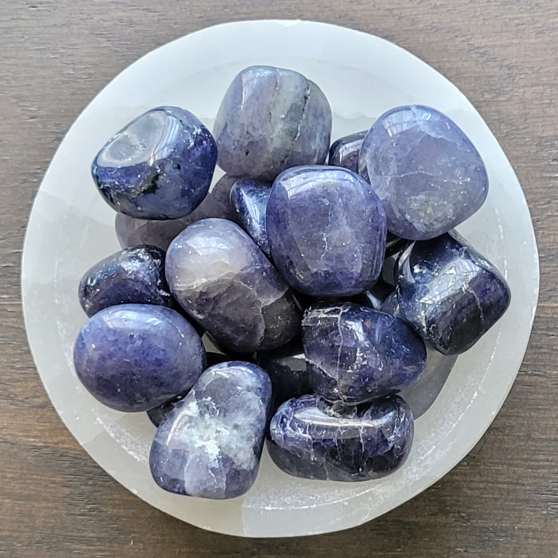 Iolite Tumblestones in Bowl