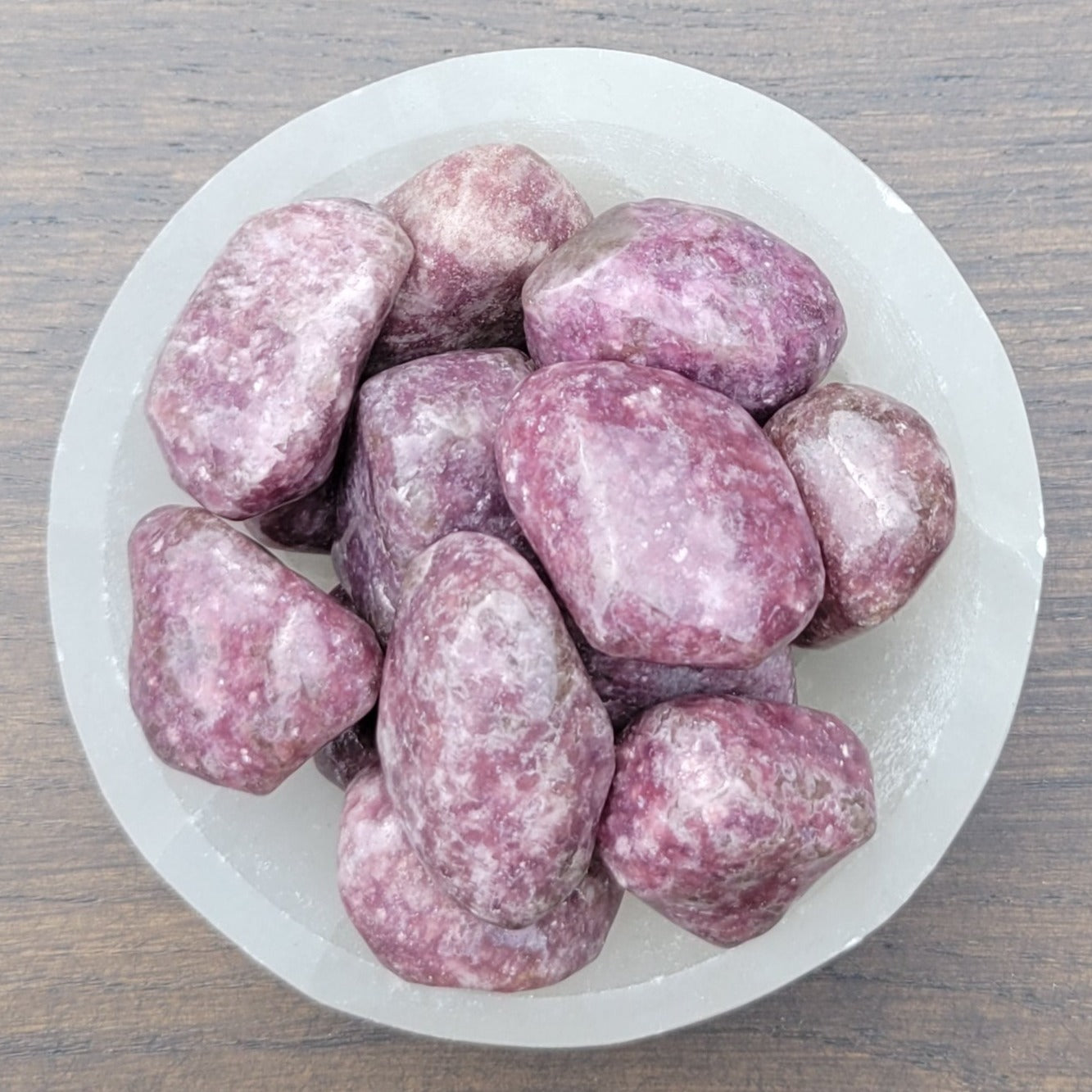 Lepidolite Tumblestones in Bowl